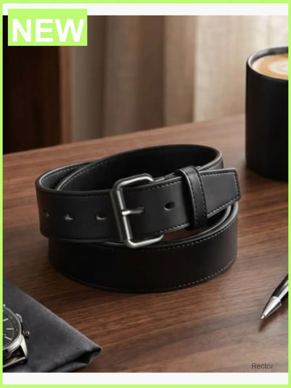 Genuine Leather Work Belt - Heavy Duty 1.5 in, Solid Buckle
